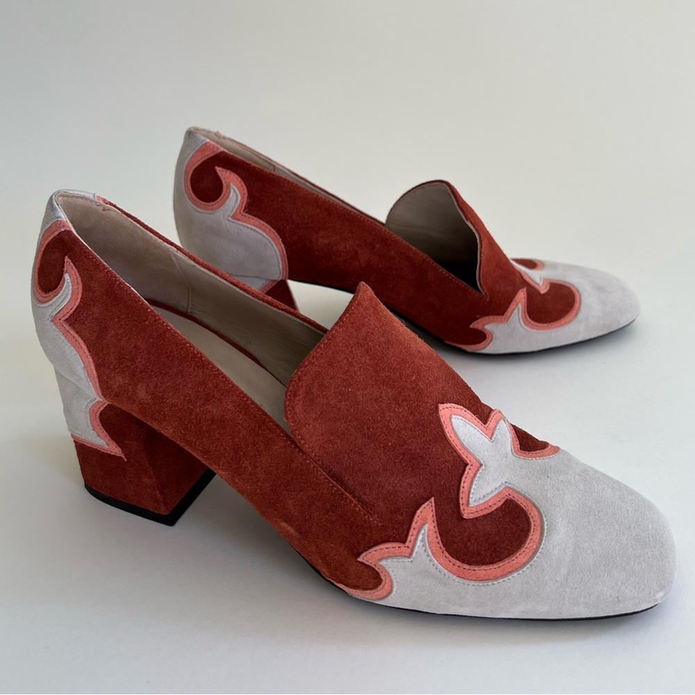 Freda Salvador Suede Western Heels 
Size 8.5